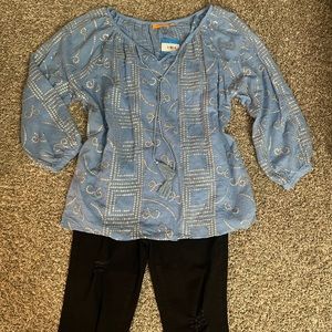 NWT OLIPHANT Bright French Blue Sequined Embroidered Tasse Size M